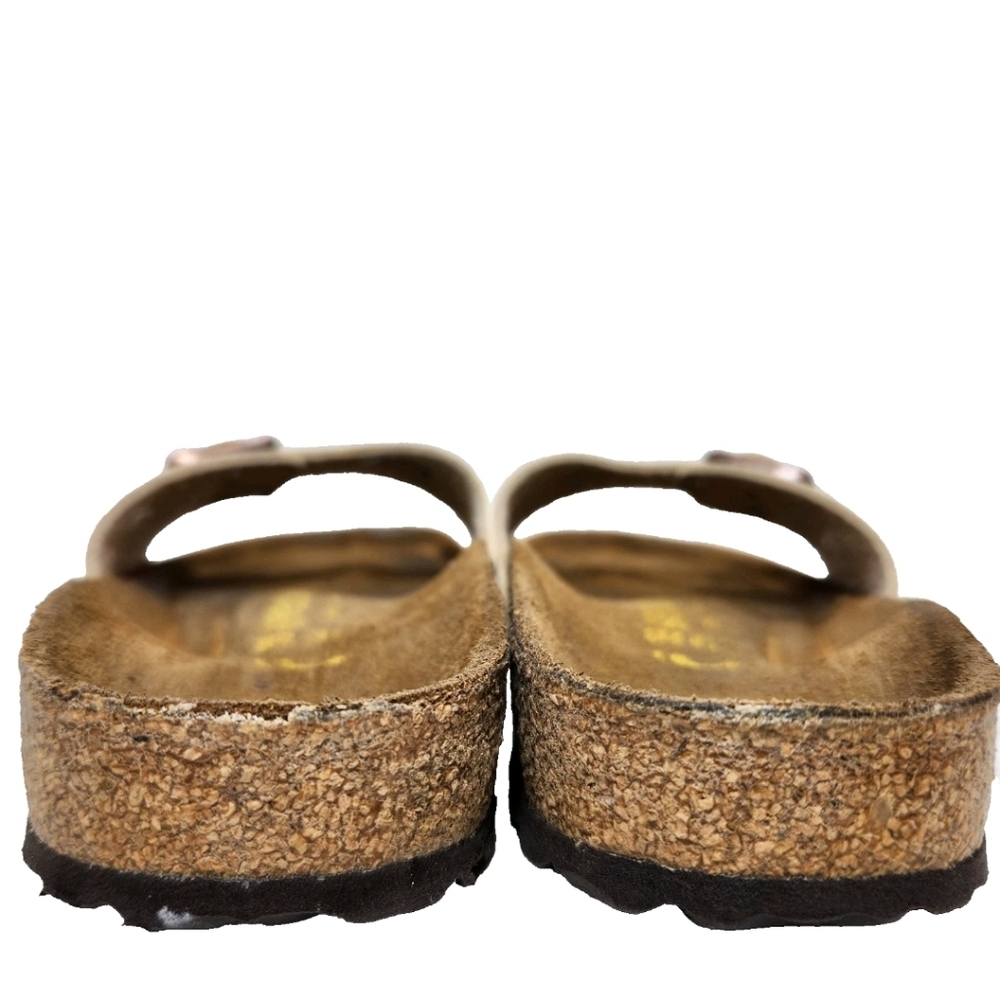 BIRKENSTOCK Madrid Iridescent Pearl Leather Sz 39/8-8.5 Copper Buckle Sandals - Picture 7 of 14